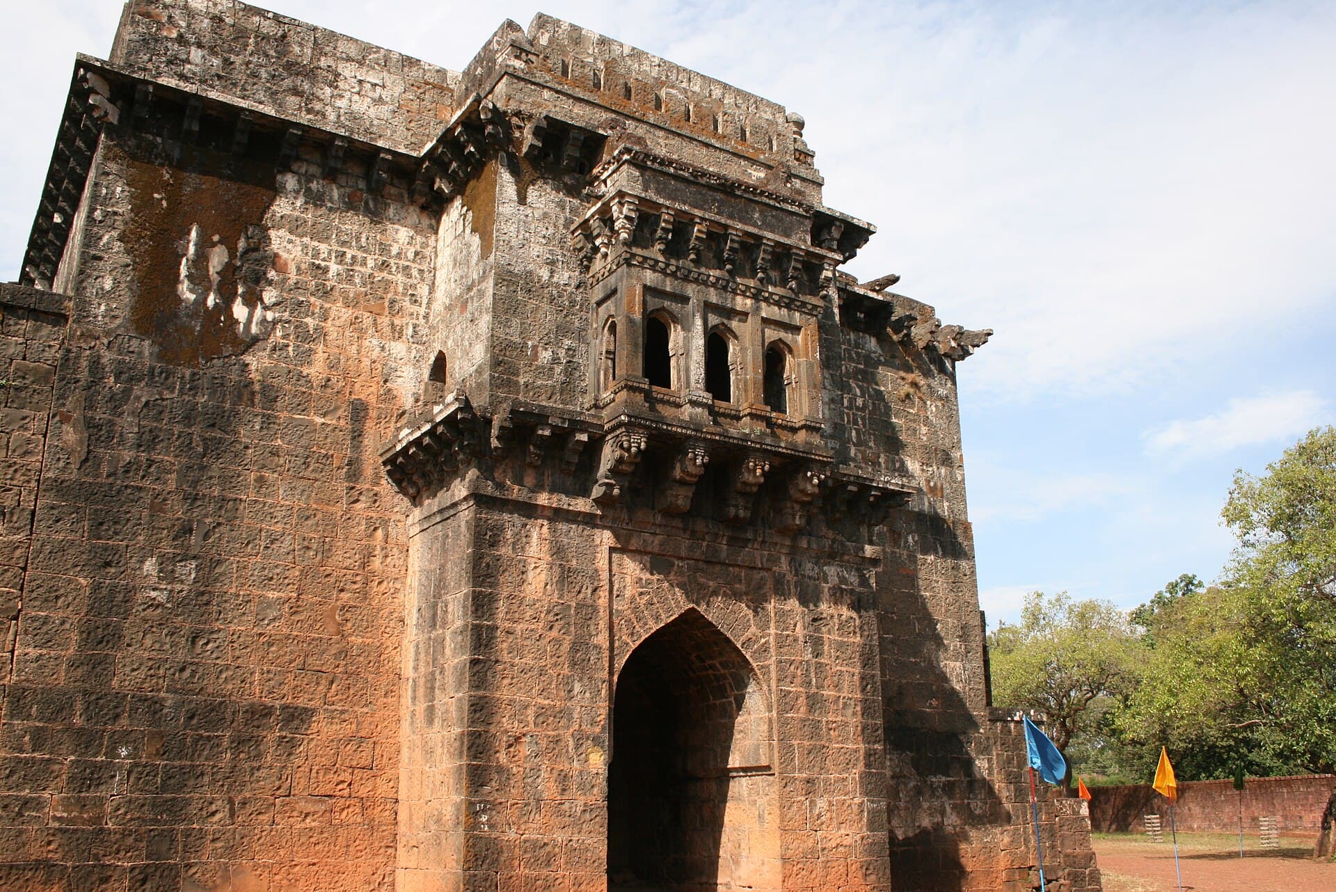 Historic stone gateway at Panhala Fort near Kolhapur